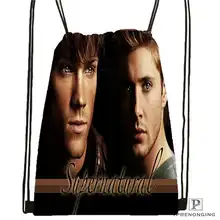Custom Supernatural_Season_ походная сумка на шнурке Cute Daypack Kids Satchel(черная спинка) 31x40 cm#180612-02-6