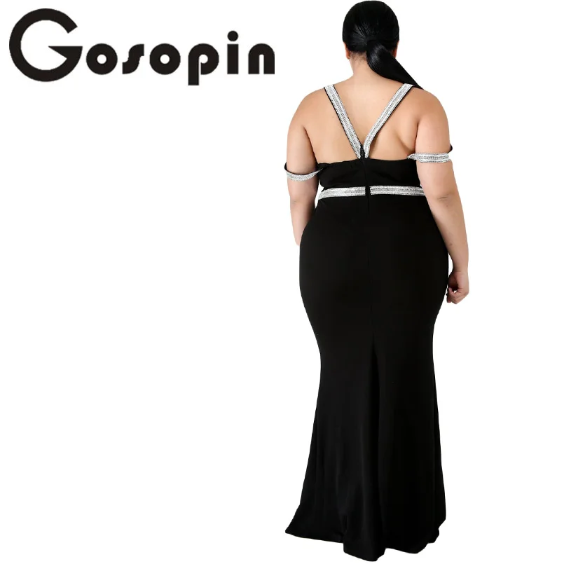 Gosopin плюс Размер летнее вечернее платье женские одеяния 5xl открытая спина Макси