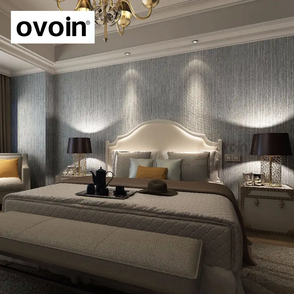 Silver Metallic Vinyl Grasscloth Wallpaper Roll Bedroom Textures Pvc Wall Paper Dining Room Hotel Striped Wallpapers