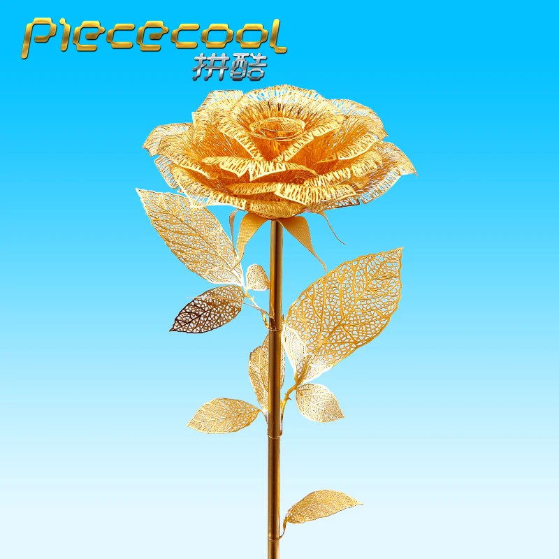 2018 Piececool модели 3D Металлические Nano головоломки золотые розы наборы DIY лазерной
