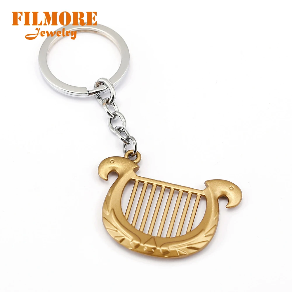 

The Legend of Zelda Alloy Keychain Cartoon Harp Keyring Key Chain Ring Steampunk Chaveiro Game Jewelry Sleutelhanger Wholesale