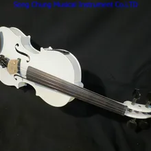 Приятный белый цвет 4 струны 1" электрическая акустическая скрипка, прекрасный звук