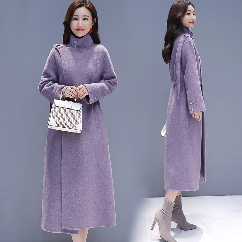 Зимнее женское Шерстяное Пальто, парки, модный дизайн, уплотненная, теплая, тонкая, шерстяная верхняя одежда, пальто 969