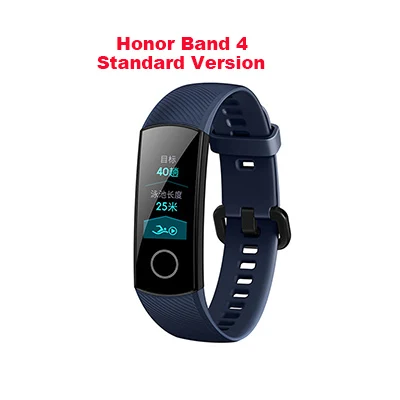 Умный Браслет huawei Honor Band 5 4, стандартная версия Amoled, цветной сенсорный экран, для плавания, обнаружения сердечного ритма, сна, бега, умный Браслет - Цвет: Honor 4 Blue