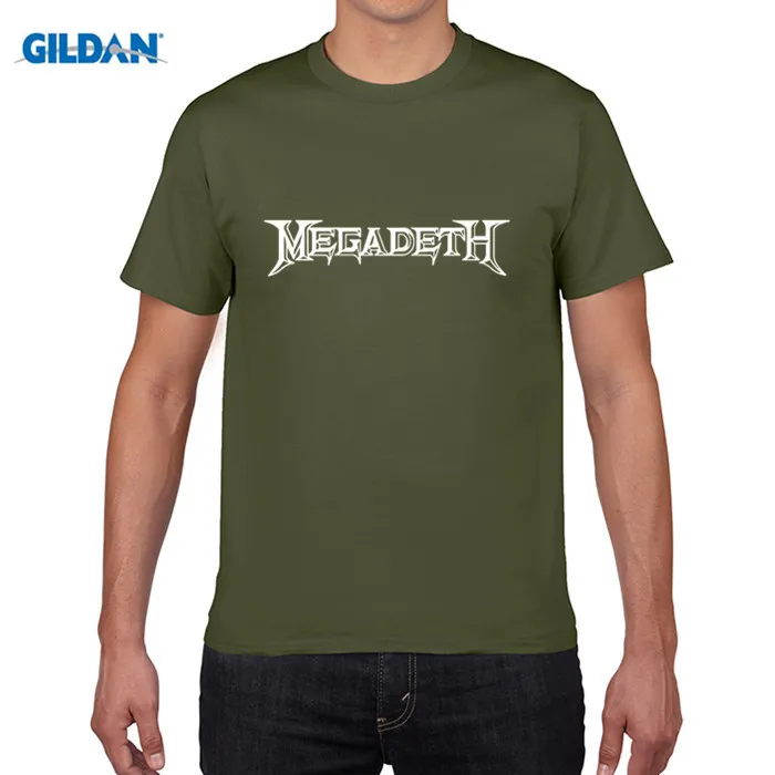 

pure cotton round collar T-shirt Cotton O-Neck Men Hip Hop Printed Megadeth Rock Band T-shirts