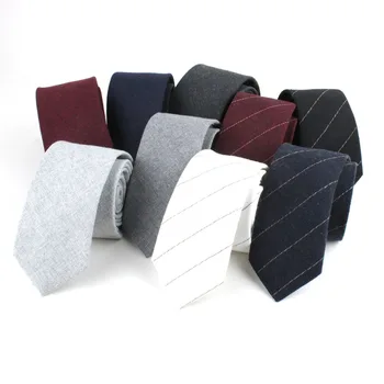 

TagerWilen Neck Ties For Men 6cm Skinny Cotton Ties Black Blue Solid Necktie Striped Narrow Black Gravata Business T-240