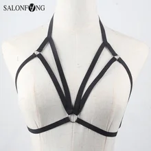 Одна новая мода пастельных гот, Харадзюку женщин O хомут для шеи воротник шипованных бюст Бандаж Бюстгальтер эластичное готическое сексуальное нижнее белье Топ розничная