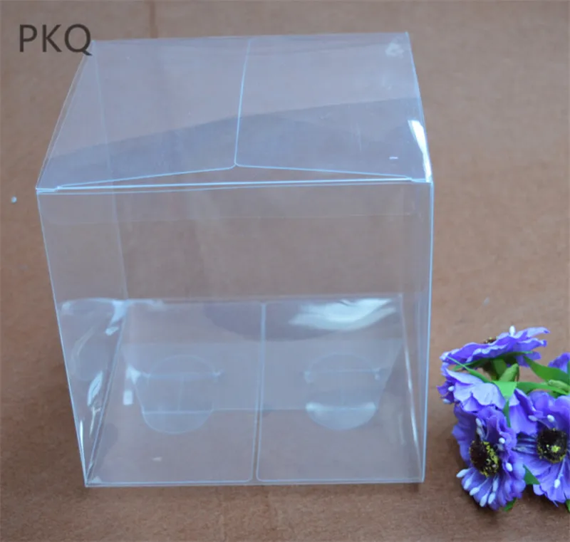 

25pcs Square Clear PVC Boxes Large Wedding Favor Gift Box Transparent Candy Box Chocolate Jewelry Gift Packaging Box