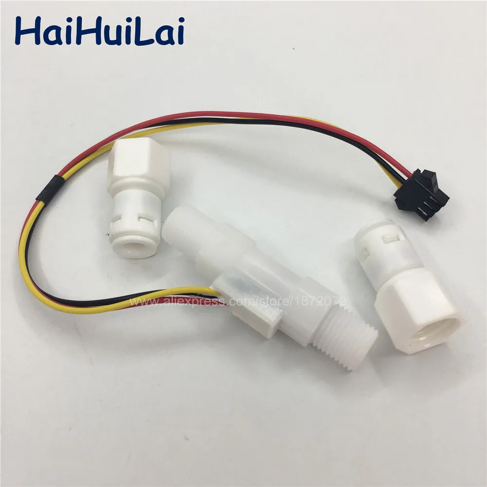 

12mm thread with 2 pcs adapter connector / Small rate Hall flow sensor meter for water coffee matchine