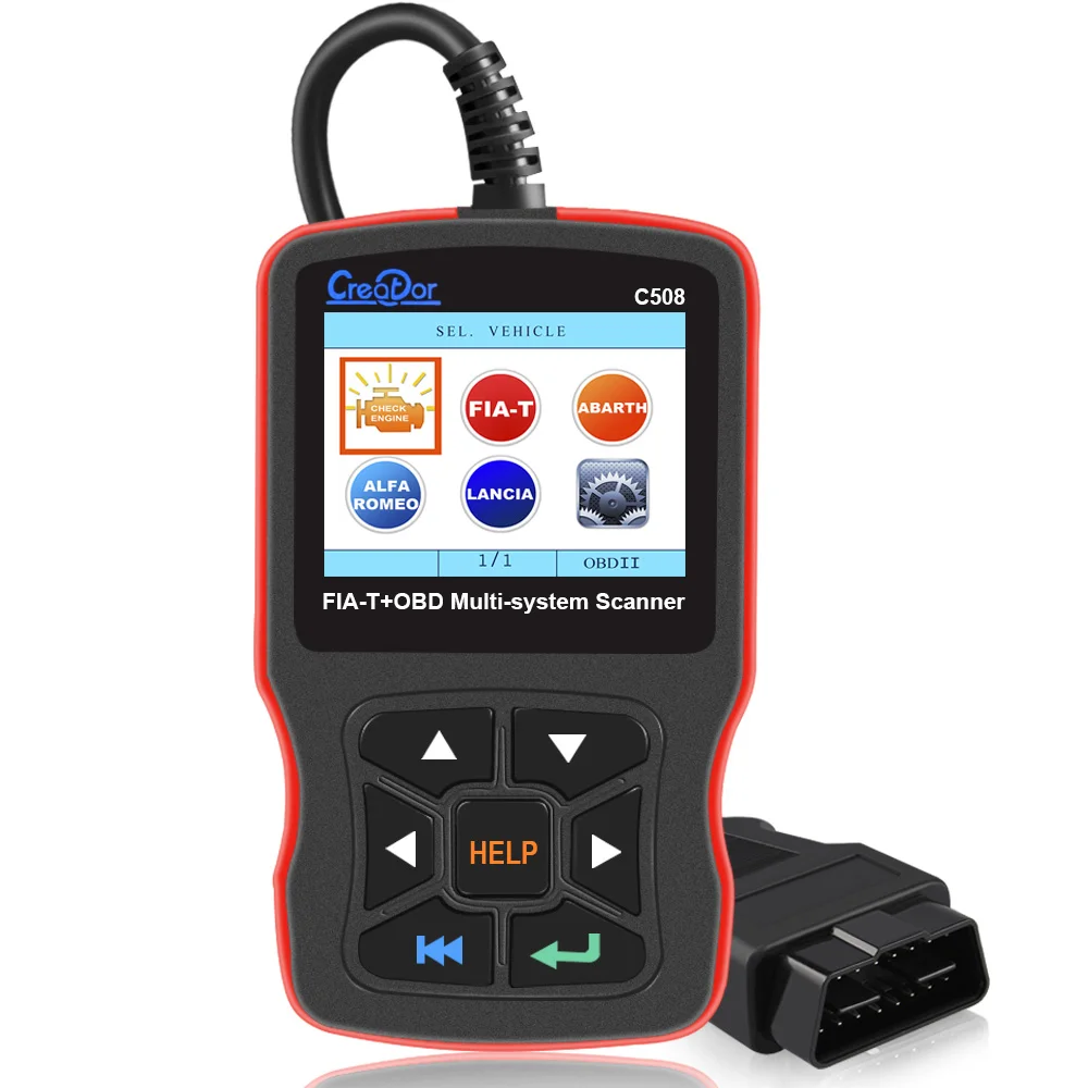Creator C508 OBDII/EOBD сканер для FIAT/Alfa/abrth/Lancia подушка безопасности/ABS диагностический Автомобиль OBD 2 автоматический сканер диагностический инструмент