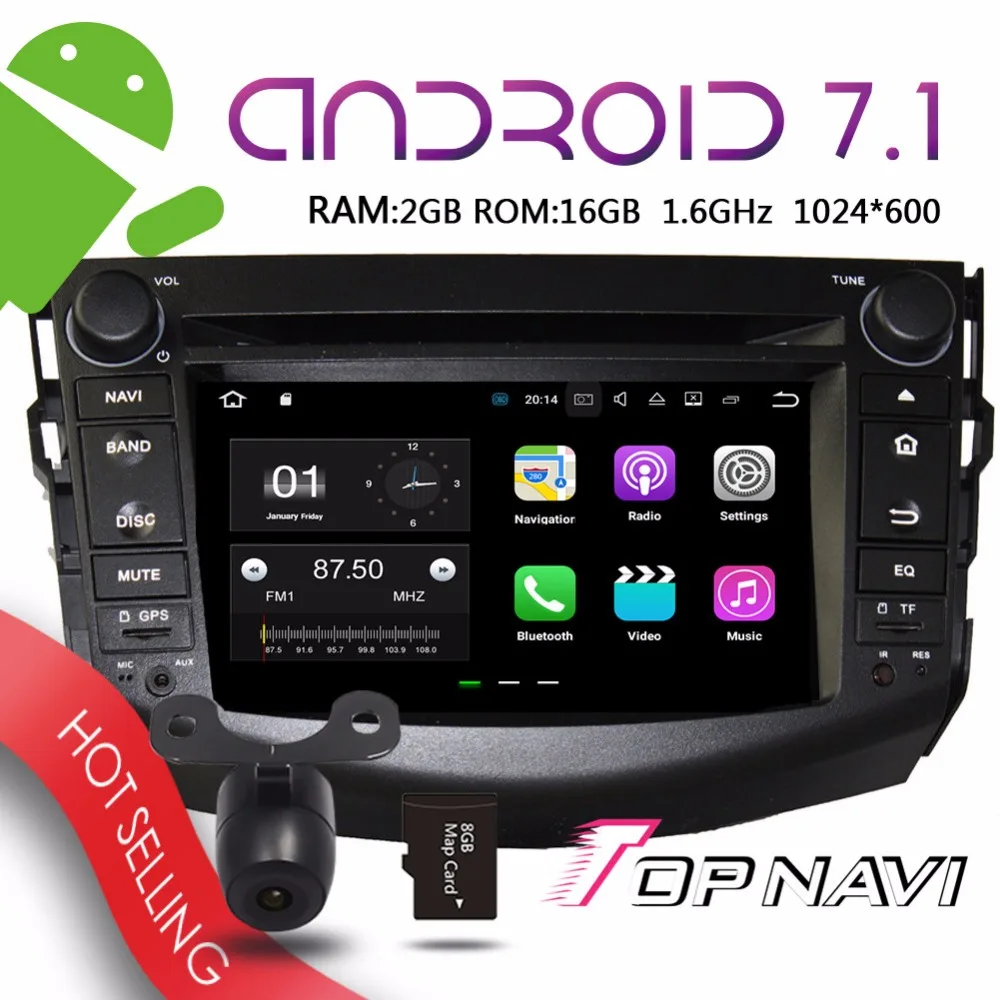 TOPNAVI 7 Android 7 1 Auto Multimedia Players for Toyota RAV4 2006 2007 2008 2009 2010