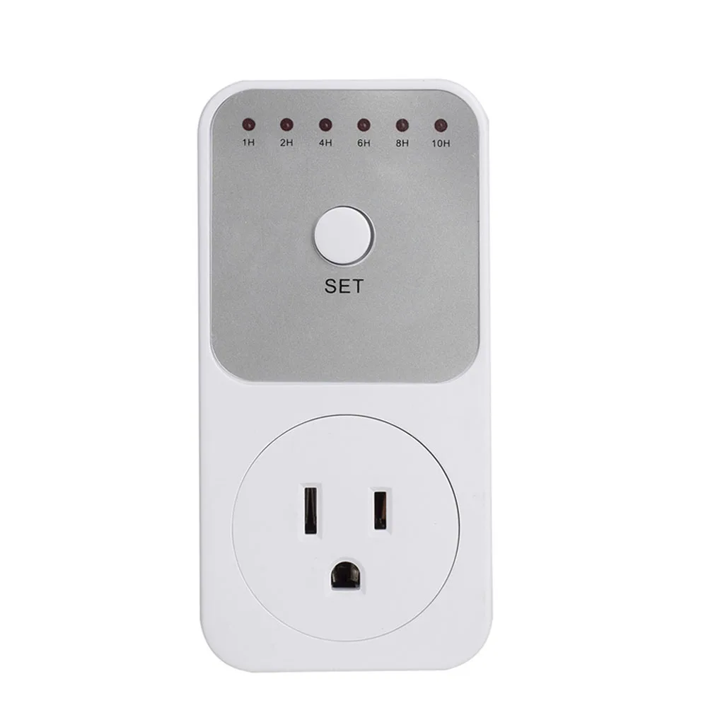 

1-10 Hours Indoor Countdown Timer Outlet with Grounded Pin Energy Saving US/EU/UK/AU Plug LB88