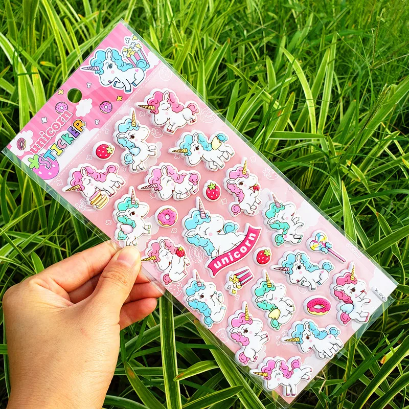 

New Cute Unicorn Cartoon Waterproof Sticker 3D Decorative Stickers Scrapbooking Stick Label Diary Notebook Stickers Kids Toys E