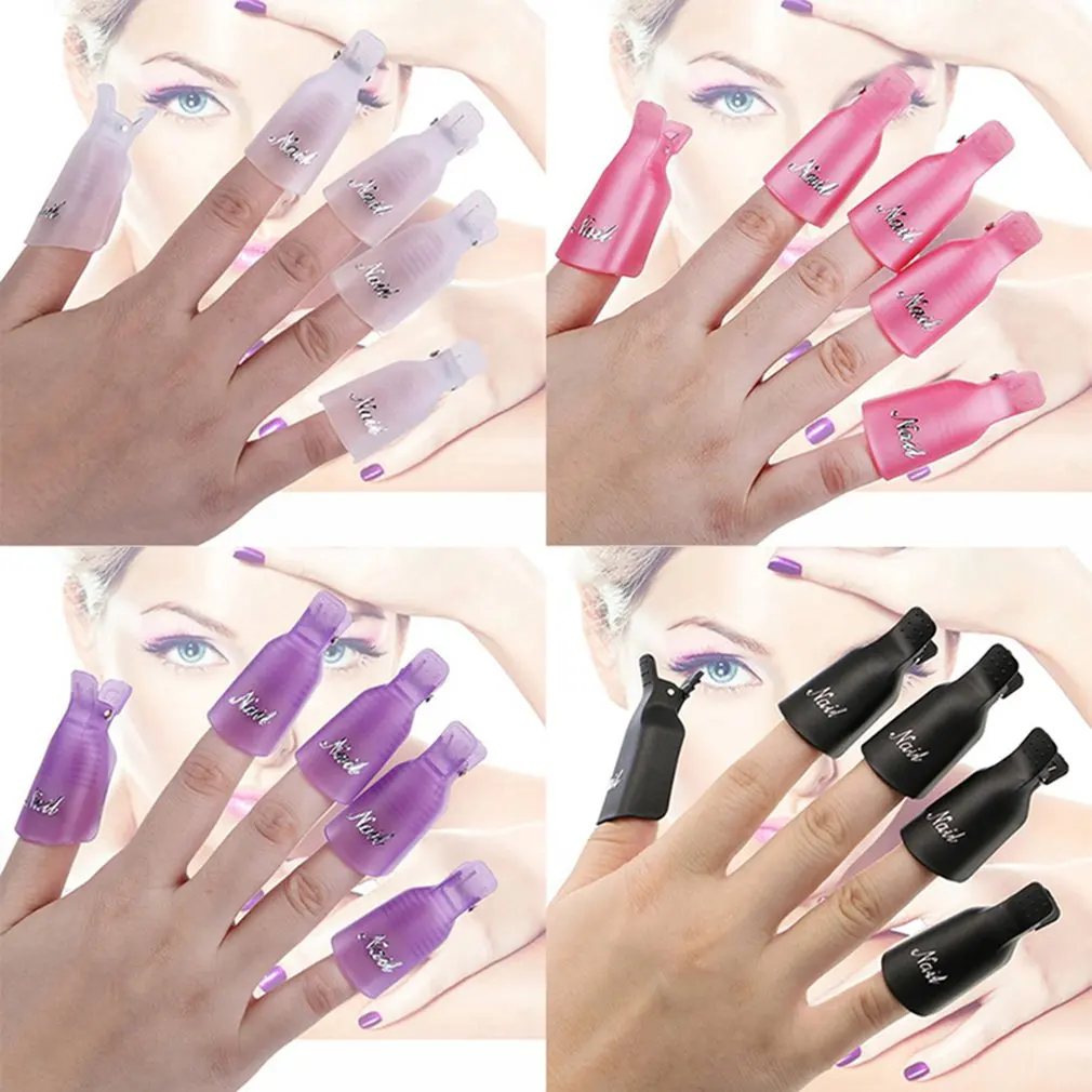 

HOT 10PCS Nail Art Plastic Removal Of Gel Varnishes Nail Polish Lint-Free Wipes Clip UV Gel Polish Wrap Tool