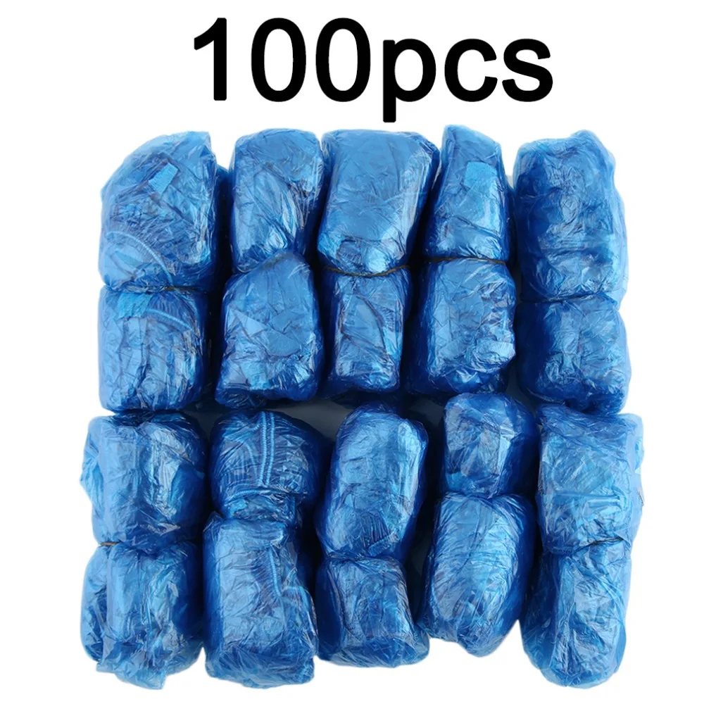 

100pcs Plastic Rain Waterproof Disposable Shoe Covers Overshoes Boot Covers Hospital Overshoes Shoe Care Kits Drop Shiping