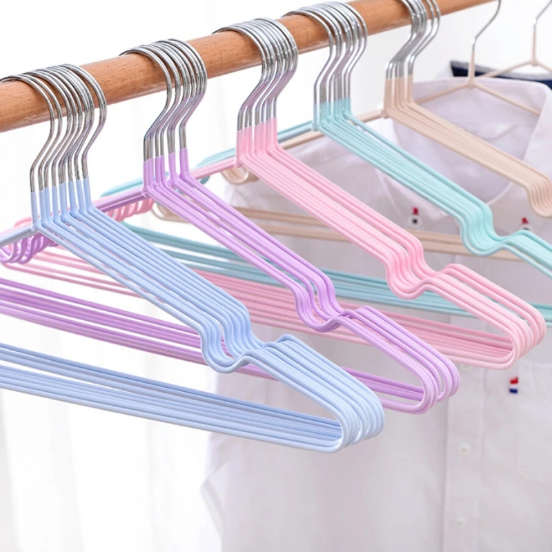 

10pcs/lot Non-Slip Clothes Hanger Children Adult Metal Shirt Trouser Hook Hangers Coat Clothes Stand Wardrobe Accessories