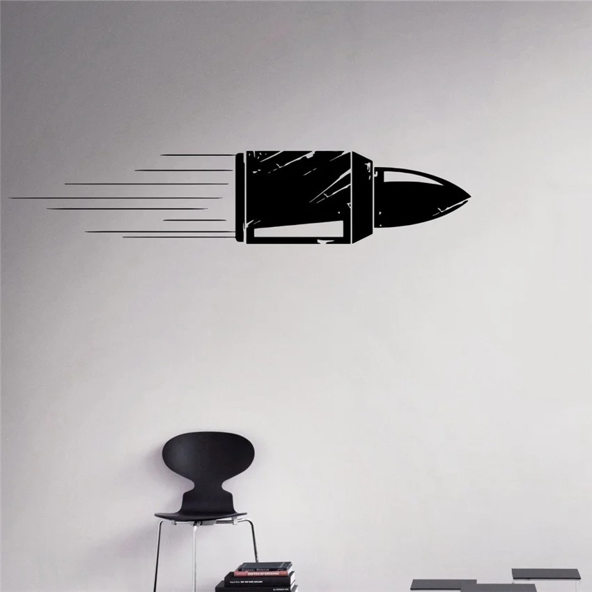2018 Real Handgun Bullet Vinyl Decal Revolver Pistol Sticker Weapon Home Interior Removable Decor Housewares Design Wall M24