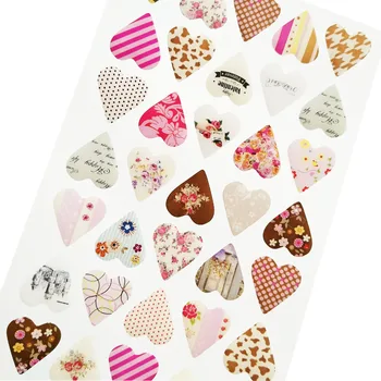 

24packs/lot New 3D heart style quality PVC sticker DIY Multifunction stationery stickers mobile label Wholesale