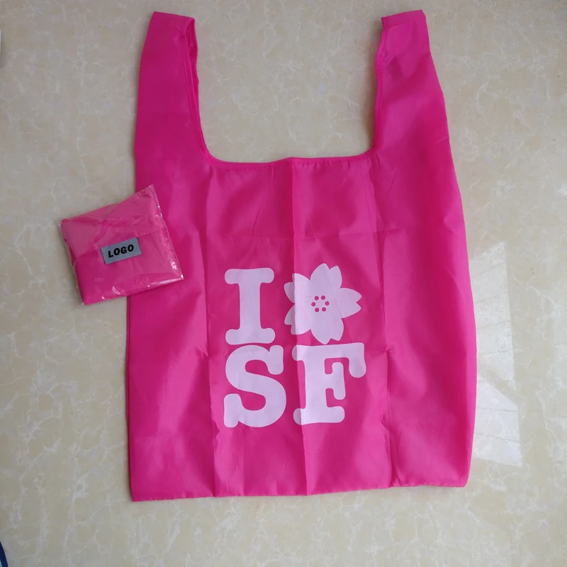 

wholesale 500pcs/lot custom printed logo foldable shopping bag eco Tote Convenient grocery storage bags custom logo bag reusable