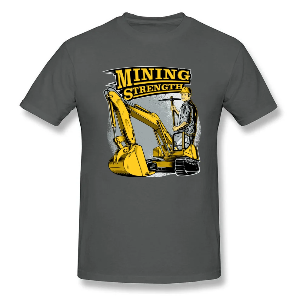Mining Strength Excavator Young New Arrival Tops Shirt Round Collar Summer Pure Cotton T Shirt comfortable Tops Shirts Mining Strength Excavator carbon