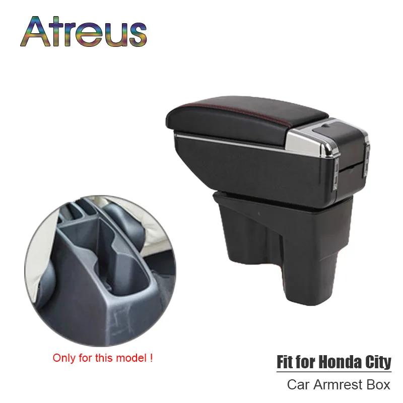 Для Honda City 6th- подлокотник usb интерфейс для зарядки увеличивает центральный магазин содержимое коробки держатель стакана, пепельница
