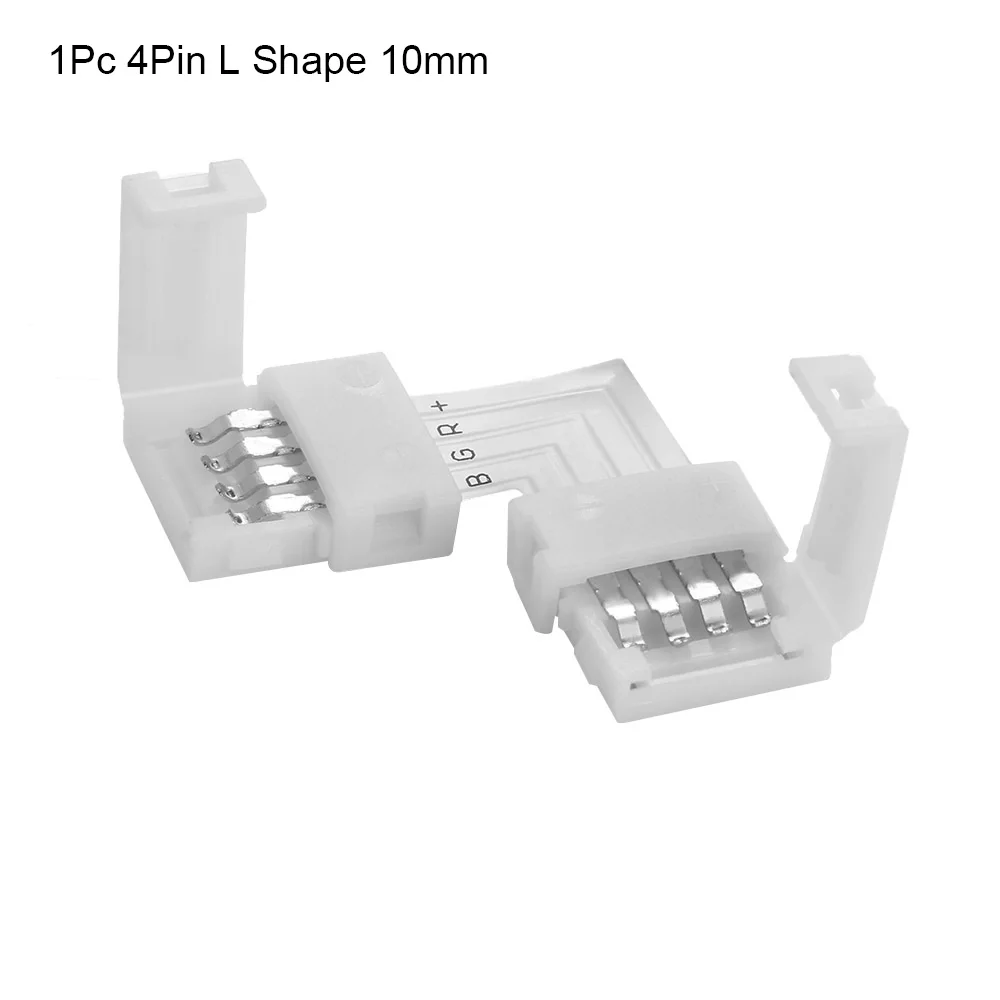 Connecteur d'angle sans soudure en L T, 10mm, 4 broches, pour bande Led RGB  3528 5050, coupleur à Clip - AliExpress