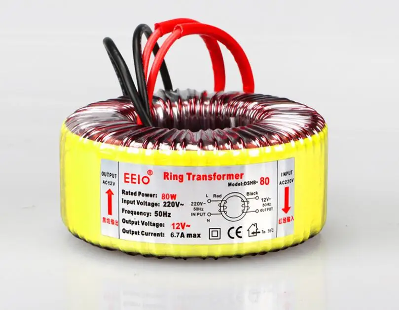 

12V tranformer 80VA Toroidal transformer copper custom transformer 220V input 12V 6.7A power transformer