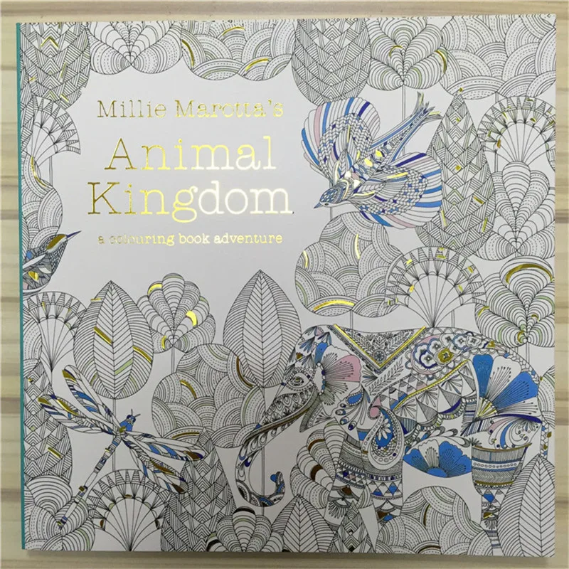 96pages Animal Kingdom Inky Treasure Hunt And Coloring Book For Children Adult Relieve Stress Painting Drawing In Books From Office School Supplies