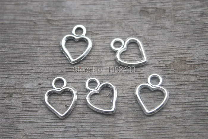 

50pcs--Heart charms, Antique Tibetan silver heart charm Pendants, Hearts Tear Drop, Jewelry Making 11x8mm