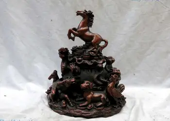 

Bronze sculpture Feng Shui twelve Chinese zodiac sign copper dragon horse Statue