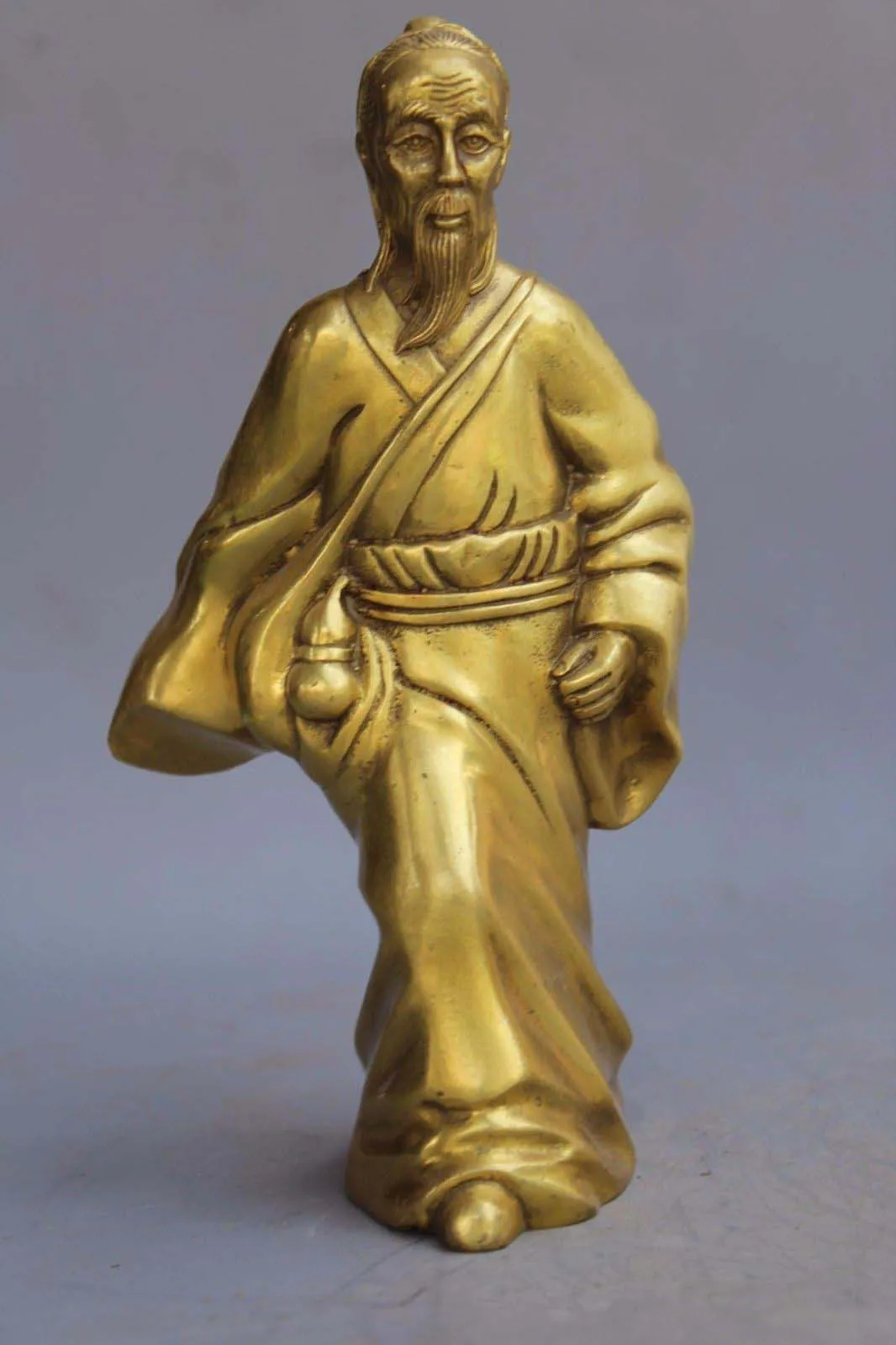 

7" Old Chinese Brass Hua Tuo Ancient Medical Sage Medical People Sculpture