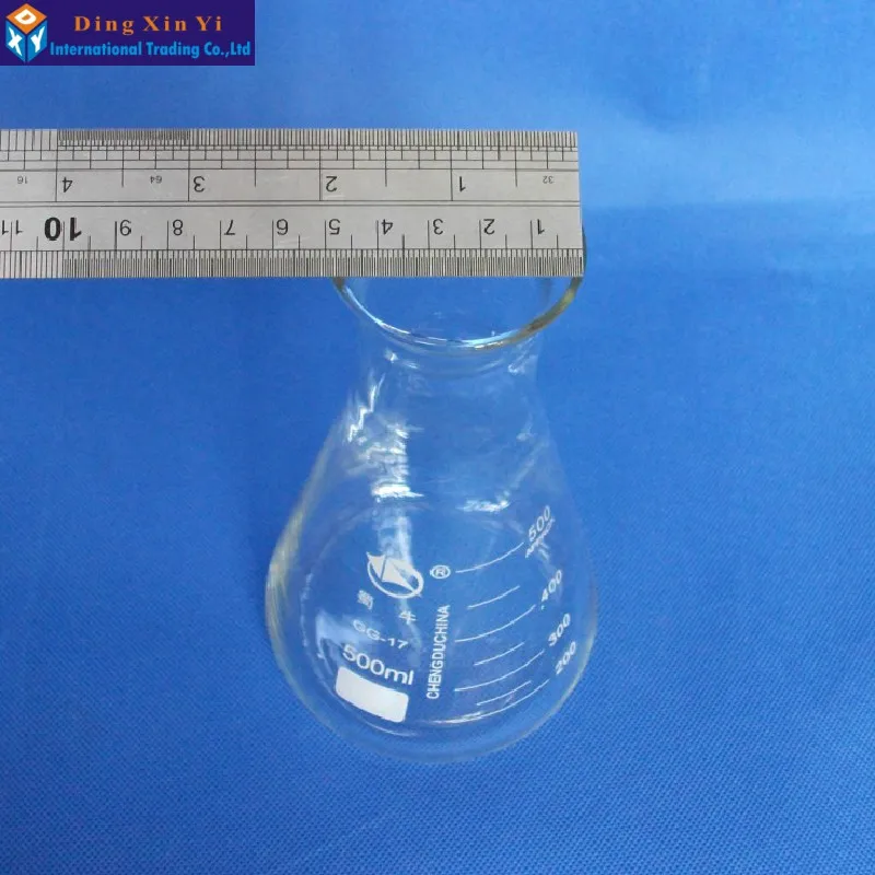 Стеклянная колба Erlenmeyer объемом 500 мл (4 шт./лот) стеклянная коническая для