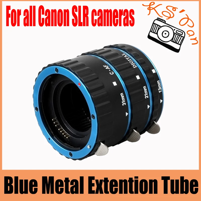 

Blue Metal Mount Auto Focus AF Macro Extension Tube/Ring for Kenko for Canon EF-S Lens T5i T4i T3i T2i 100D 60D 70D 550D 600D 7D