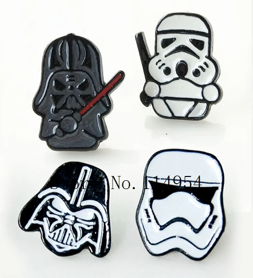 20 пар сплав Эмаль Прекрасный мультфильм Звездные войны серьги Сережка-гвоздик Ювелирная EE-38