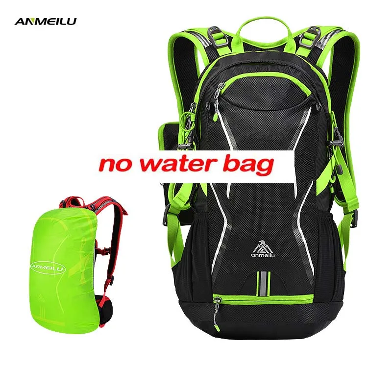 ANMEILU сумка для воды для мужчин и женщин, рюкзак для рыбалки, велоспорта, кемпинга, 2л, водный Пузырь, для спорта на открытом воздухе, для пешего туризма, гидратационный рюкзак, дождевик - Цвет: Green No Water Bag
