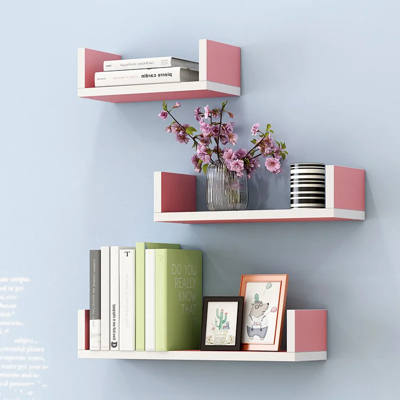 Creative Bookshelf 3pcs Wall Mounted Storage Rack Bedroom Living