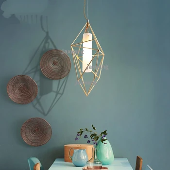 

Nordic modern pendant lights dining room hanging lamp creative loft luminaria art diamond iron bar personality de light fixtures