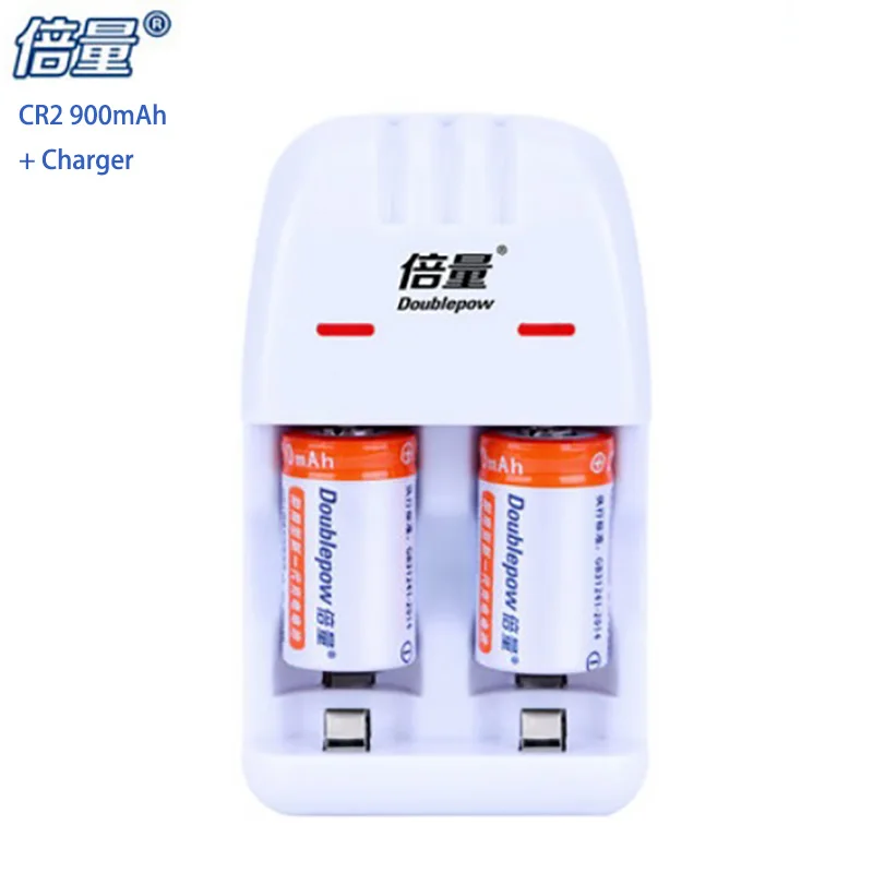 

2 PCS/lot New CR2 3V 900mAh LiFePO4 Rechargeable Battery Polaroid multimeter 3.2 V Shooting batteries + 1pcs cr2 3.6V Charger