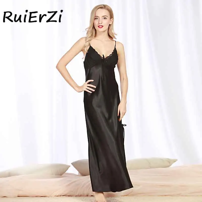 Women Silk Satin Night Dress Batwing Coat Nighties Ankle length Condole