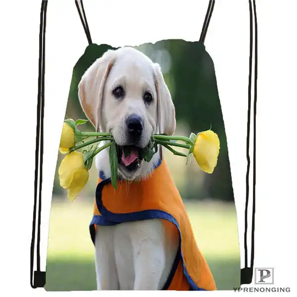 Drawstring Backpack Custom dog-with-flower-romantic-rose походная сумка на шнурке Cute Daypack Kids Satchel(черная спинка) 31x40 cm#180611-03-105 - Цвет: Drawstring Backpack
