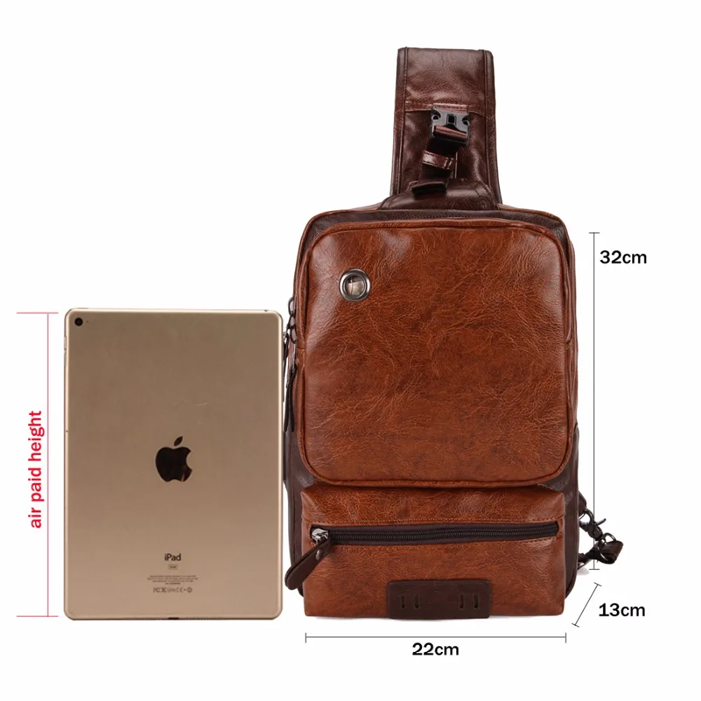 فيكونيا بولو مكافحة سرقة الخارجية USB تهمة حقيبة ساعي خليط الرجال Crossbody حقيبة قدرة كبيرة عارضة حقيبة سفر الرجل الساخن