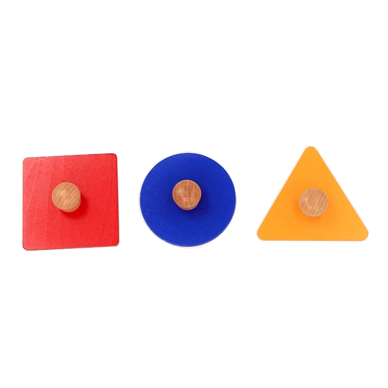 Dental do Bebê Brinquedos de Madeira Casa Materiais Montessori Matemática Forma Geometria Inserções 3 Conjuntos Vermelho Azul Amarelo Triângulo Quadrado Botões 7 de madeira matemática forma geometria inserções 3