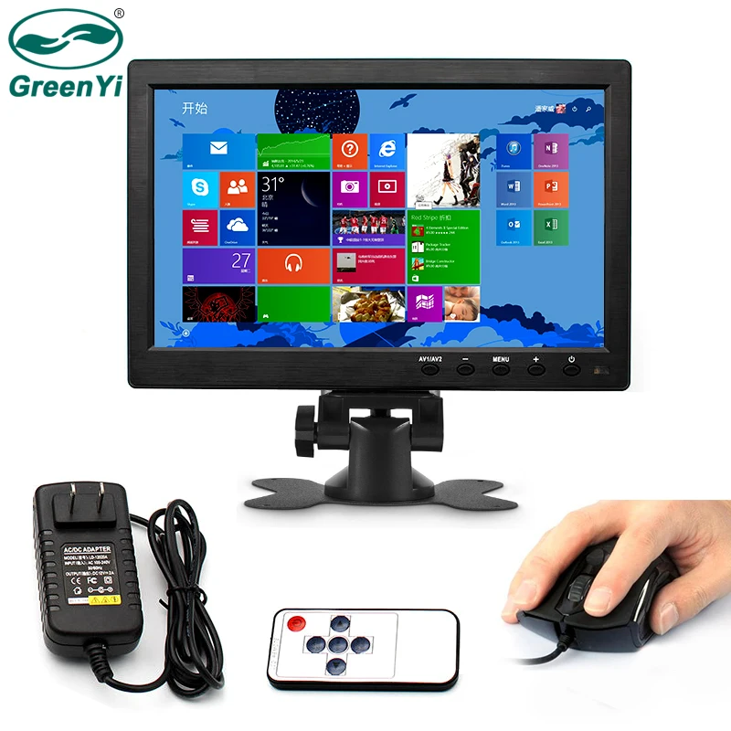 GreenYi 10 1 &quotTFT ЖК дисплей цвет 1024*600 PC аудио видео VGA HDMI AV Интерфейс мониторы экран |
