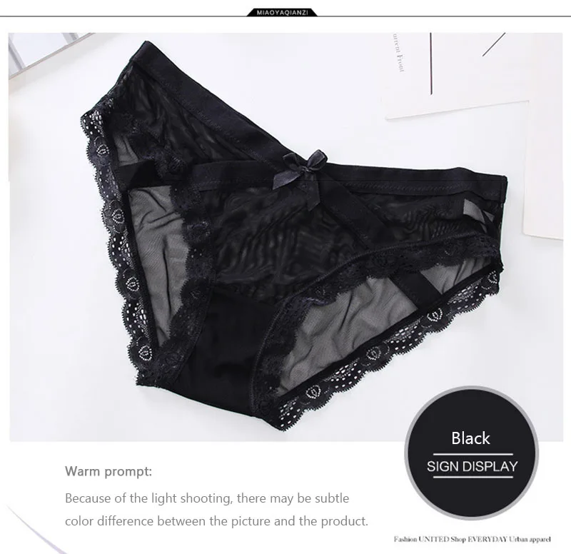 Ultra-thin Sexy Women Underwear Panties Transparent Mesh Briefs Quick-drying Lady Knickers Solid Color Underpants 15