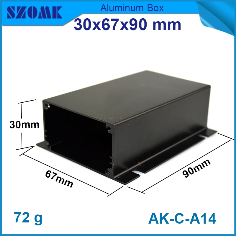 

1 piece free shipping small aluminum wall mounting junction box housing for electronics design 30(H)x67(W)x90(L) mm