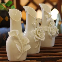 Китайская керамическая ваза, модная ваза белого цвета для свадьбы, украшение для гостиной, маленькая Цветочная емкость для подарка, домашнего интерьера