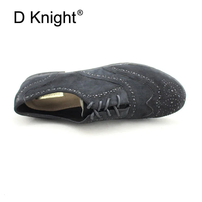 2018 Fashion Woman Spring Autumn Flat Oxford Shoes British Style Vintage Shoes Women Black Casual Retro Brogues Large Size 35-41 (8)