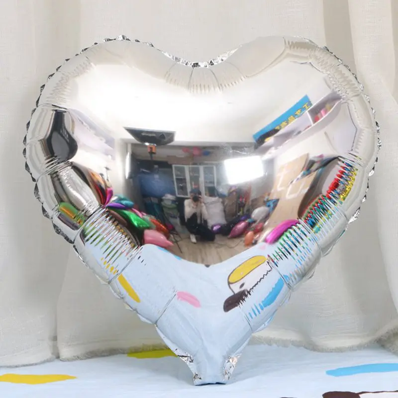 5 шт сердце любовь гелиевые шары надувные из фольги для украшения свадьбы Weding баллон юбилей любовь события вечерние Globos Fiesta - Цвет: Silver