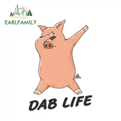 EARLFAMILY 13 см x 9 см Dab Life наклейка мультфильм хип-хоп свинья виниловая наклейка на машину заднее лобовое стекло бампер наклейка