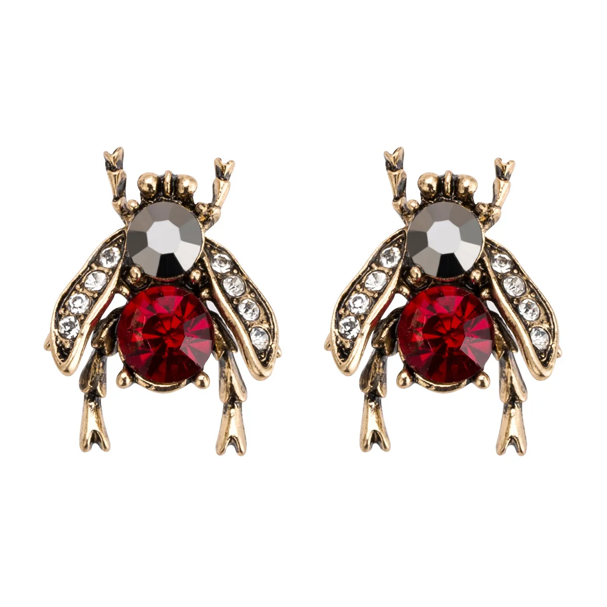 Новые модные уникальные серьги в виде пчелы с кристаллами, Симпатичные массивные серьги из сплава, штифт с насекомым для женщин, вечерние ювелирные изделия, аксессуары